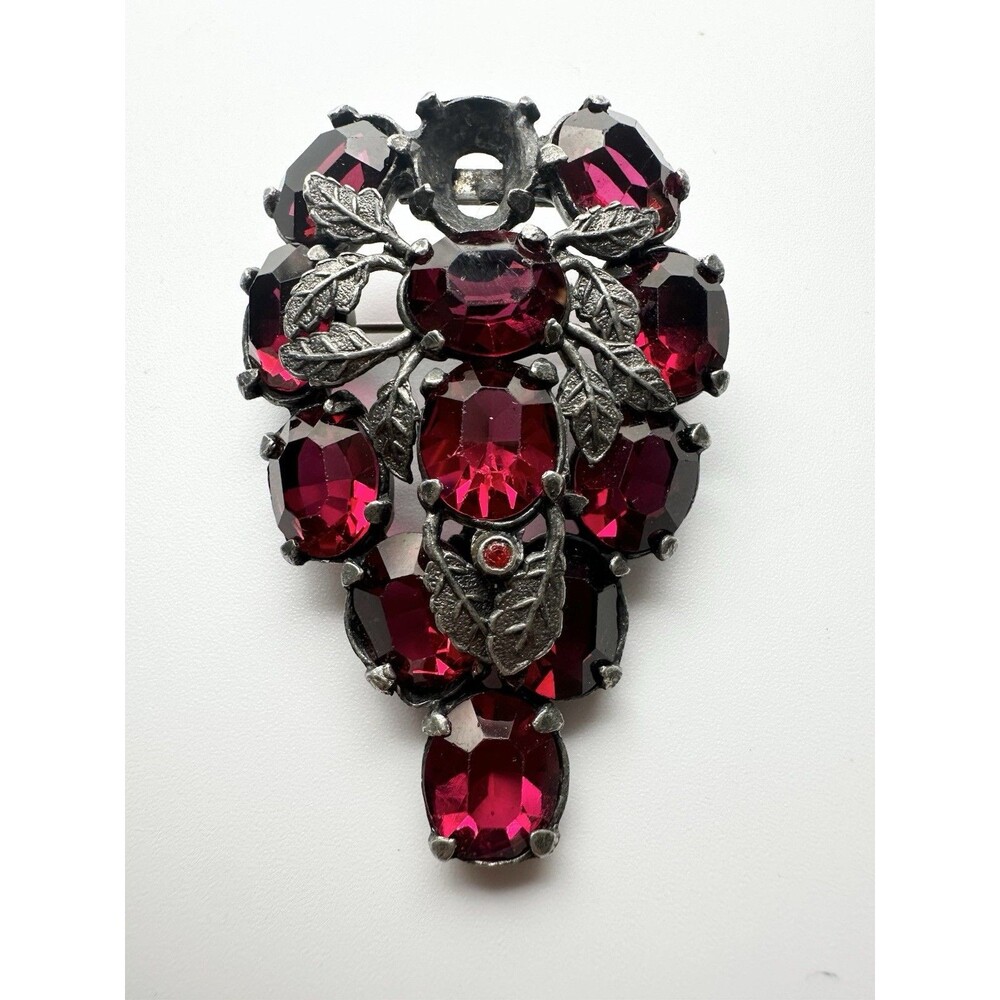 Antique Open Back Rhinestone Pin Brooch Missing One Stone